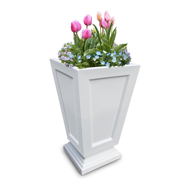 Aberdeen 25" Tall Planter - White
